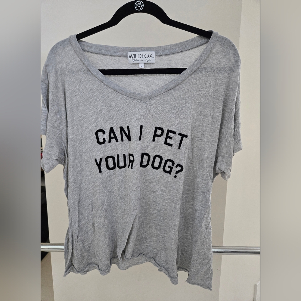 Wild Fox Can I Pet Your Dog T Shirt Size Large